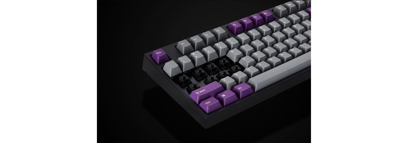 Bàn phím cơ Leopold FC900RPD (USB/PBT Doubleshot/Grey Purple/Silent Red sw) sử dụng bộ switch Cherry MX cao cấp